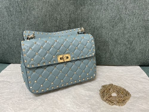 Rockstud Spike Shoulder Bag“24*16*6.5CM”-057=