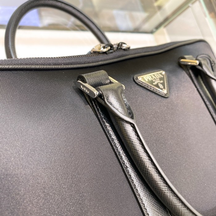 Re-Nylon And Saffiano Leather Briefcase“38*28*6.5CM”-0031=