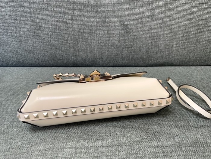 Rockstud Leather Shoulder Bag“26*13*7CM”-008=