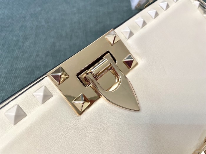 Rockstud Calfskin Handbag“28*14*8CM”-009=