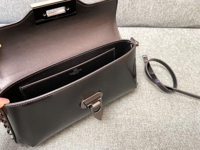 Rockstud Leather Shoulder Bag“26*13*7CM”-008=