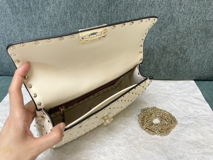 Rockstud Spike Shoulder Bag“24*16*6.5CM”-057=