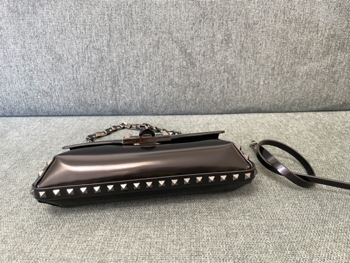 Rockstud Leather Shoulder Bag“26*13*7CM”-008=