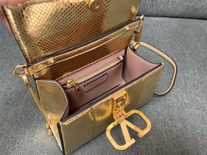Vsling Smal Snakeskin HandBag“22*16*9CM”-008=