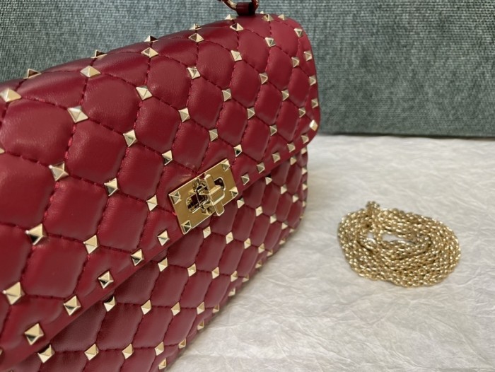 Rockstud Spike Shoulder Bag“24*16*6.5CM”-057=