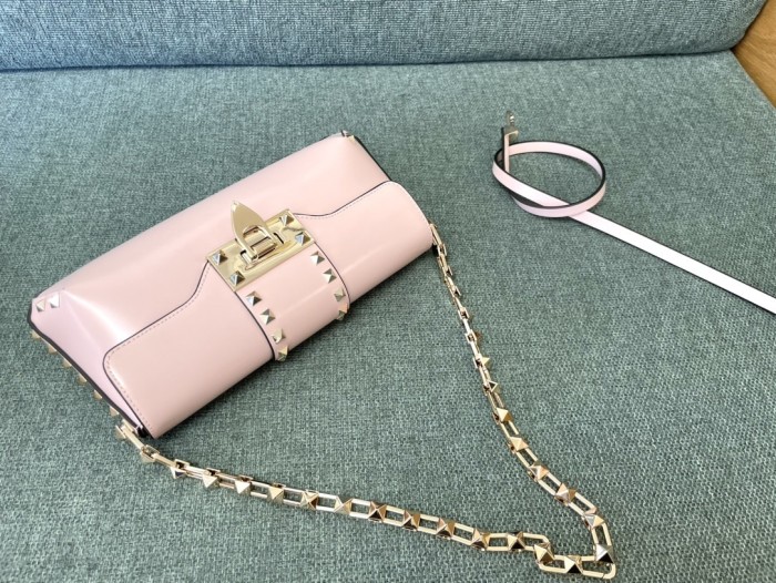 Rockstud Leather Shoulder Bag“26*13*7CM”-008=