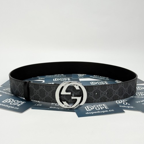 4cm GG belt with Interlocking G buckle 411924 KGDHX 8449