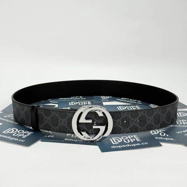 4cm GG belt with Interlocking G buckle 411924 KGDHX 8449