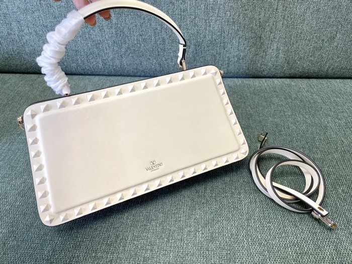 Rockstud Calfskin Handbag“28*14*8CM”-009=