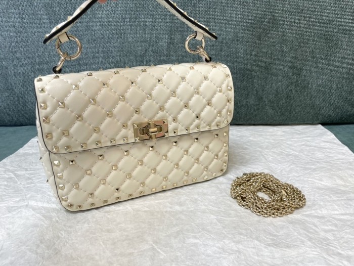 Rockstud Spike Shoulder Bag“24*16*6.5CM”-057=