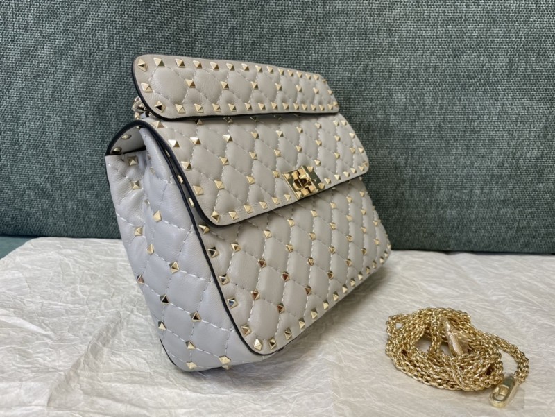 Rockstud Spike Shoulder Bag“24*16*6.5CM”-057=