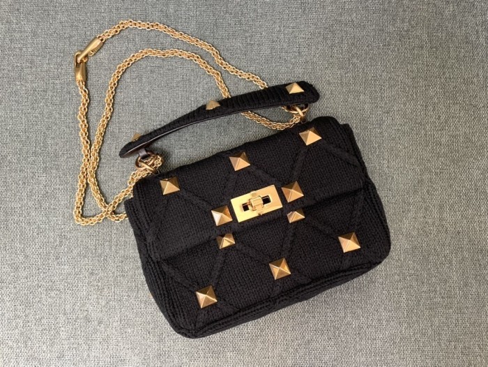 Knit Roman StudShoulder Bag“25*16*10CM”-087=