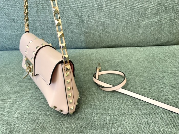 Rockstud Leather Shoulder Bag“26*13*7CM”-008=