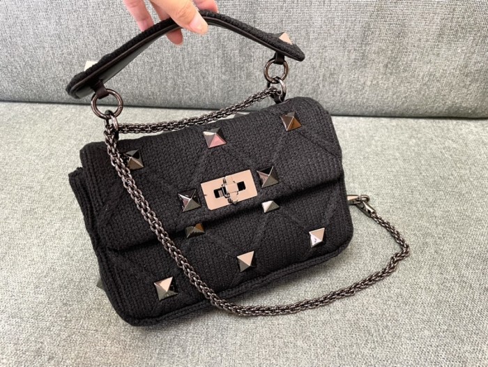 Knit Roman StudShoulder Bag“25*16*10CM”-087=