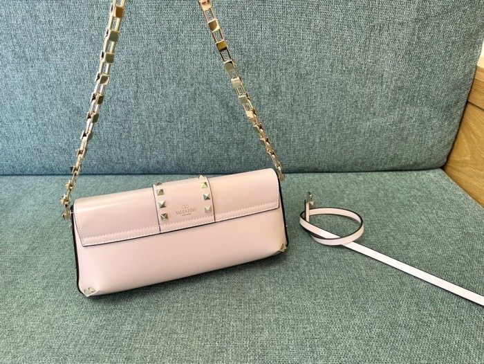 Rockstud Leather Shoulder Bag“26*13*7CM”-008=