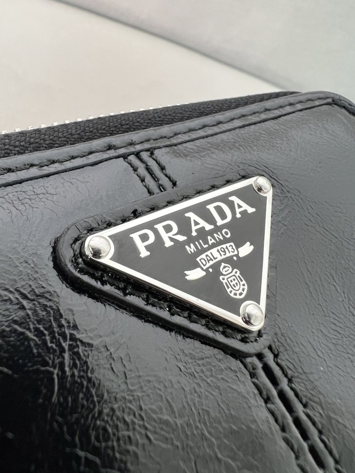 Black Leather Coin Purse“11*7.5CM”-082=