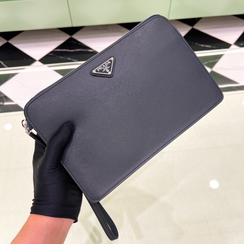 Black Saffiano Leather Pouch“26.5*17*5CM”-058=