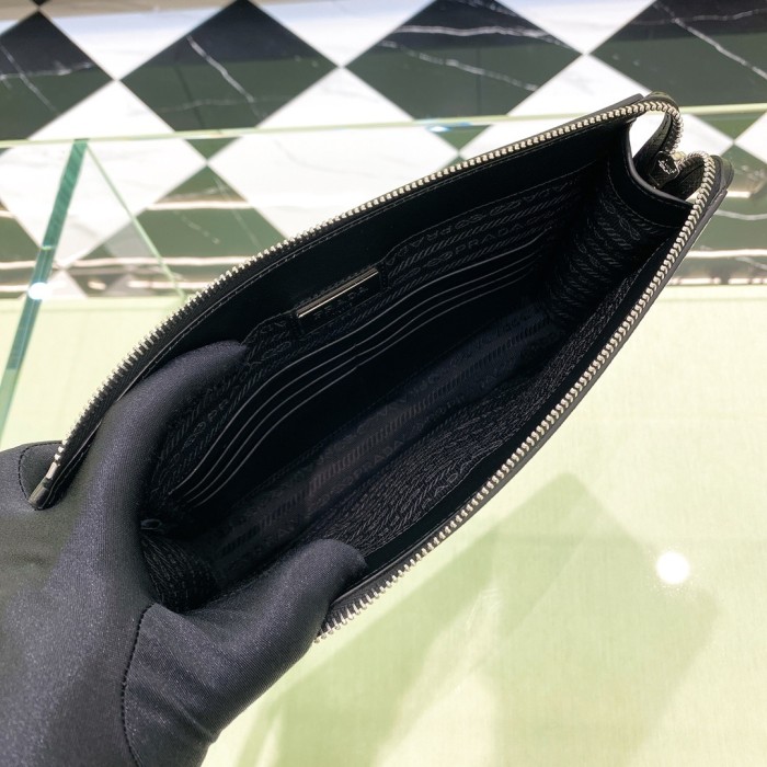 Black Saffiano Leather Pouch“25*17*4CM”-058=