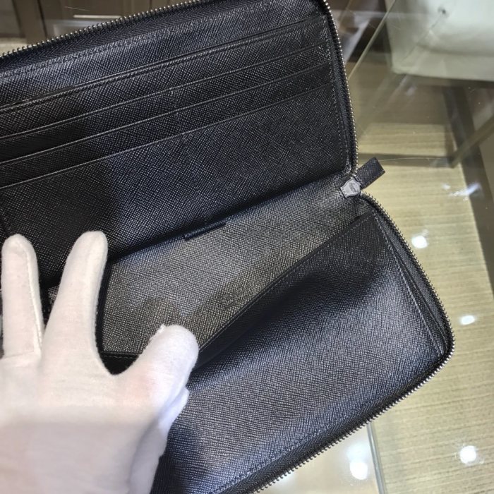 Saffiano Stripe Leather Wallet“21*11CM”-055=