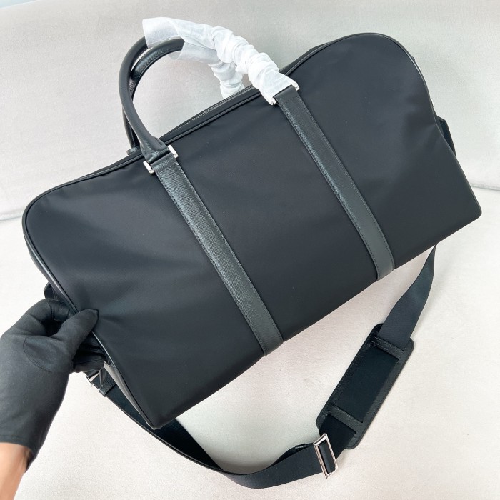 Re-Nylon and Saffiano leather duffel bag“45*27*23CM”-0061=