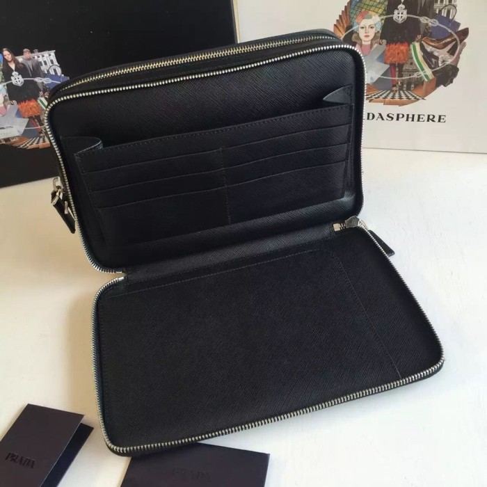 Saffiano Travel Zip Pouch“23.5*15.5*6CM”-059=