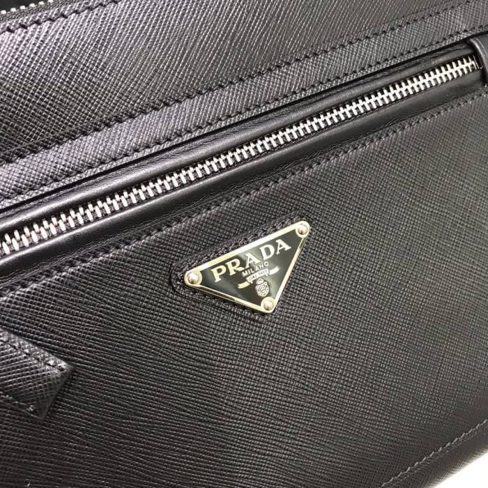 Black Saffiano Leather Pouch“28*18CM”-006=