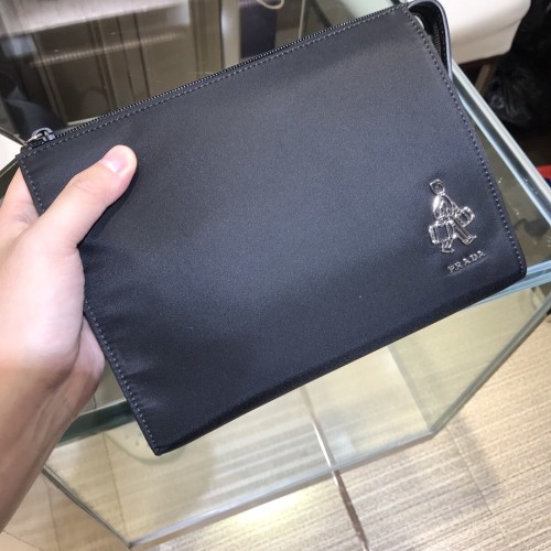 Black Re-Nylon Clutch Document Holder“23*16*7CM”-005=
