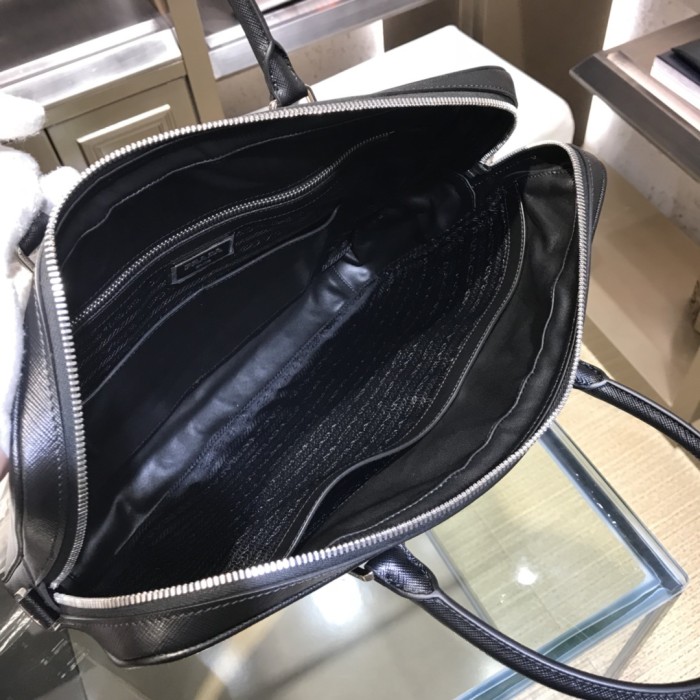 Re-Nylon And Saffiano Leather Briefcase“36*28*4CM”-0051=