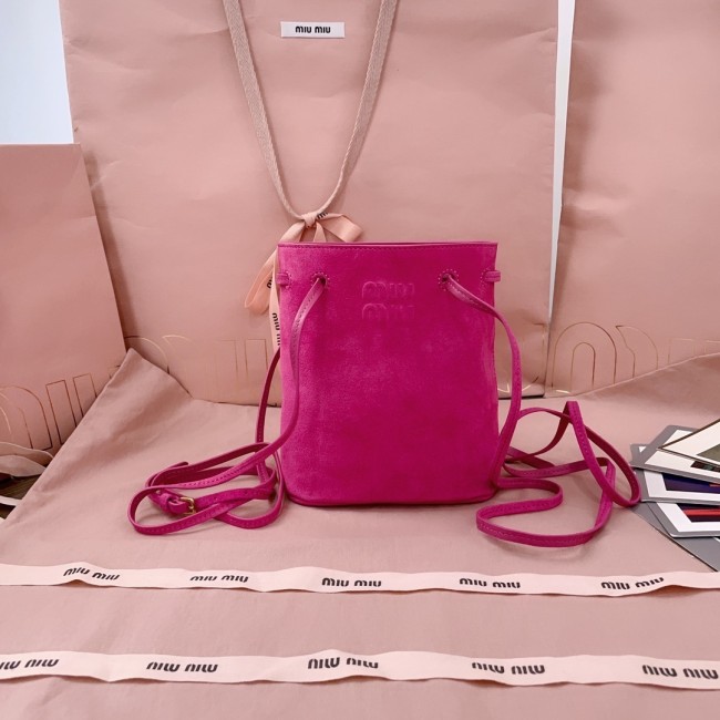 Suede Leather Mini Bucket Bag“17*14*6CM”-065=