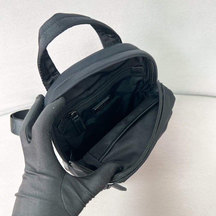 Re-Nylon And Saffiano Leather Backpack“27*20*8CM”-078=