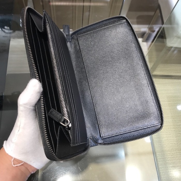 Saffiano Stripe Leather Wallet“21*11CM”-055=