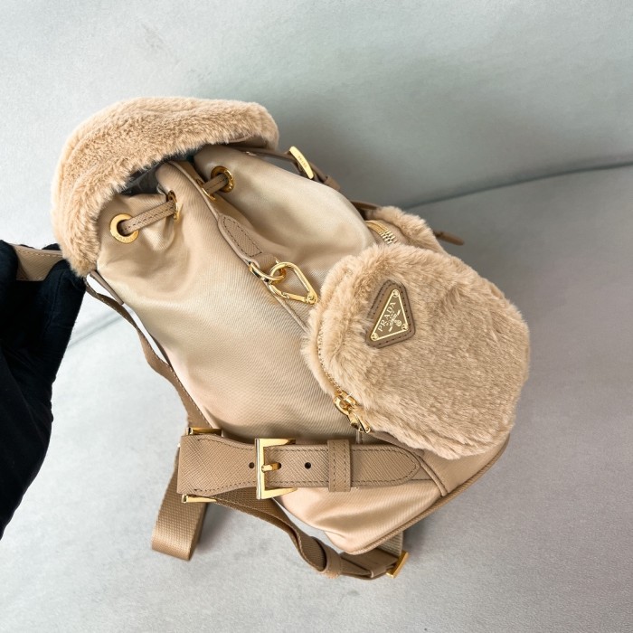Deserto Re-Nylon And Shearling Backpack“25*20.5*11.5CM”-089=