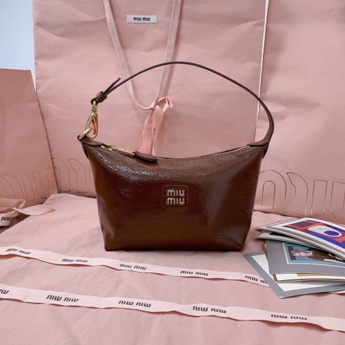 Palisander Naplak Patent Leather Pouch“25.5*19*14*10CM”-046=
