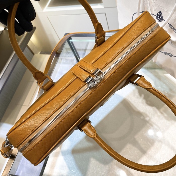 Saffiano Leather Briefcase“36*28*6.5CM”-0061=