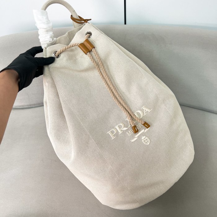 Linen blend drawstring duffel bag“55*34*34CM”-089=