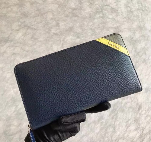 Saffiano Stripe Leather Wallet“21*11CM”-055=