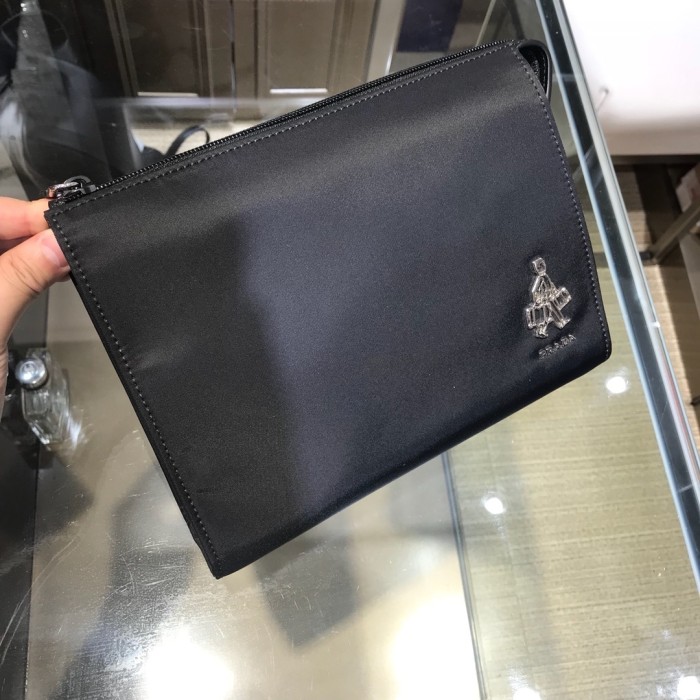 Black Re-Nylon Clutch Document Holder“23*16*7CM”-005=