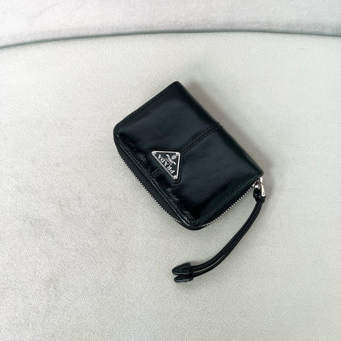 Black Leather Coin Purse“11*7.5CM”-082=