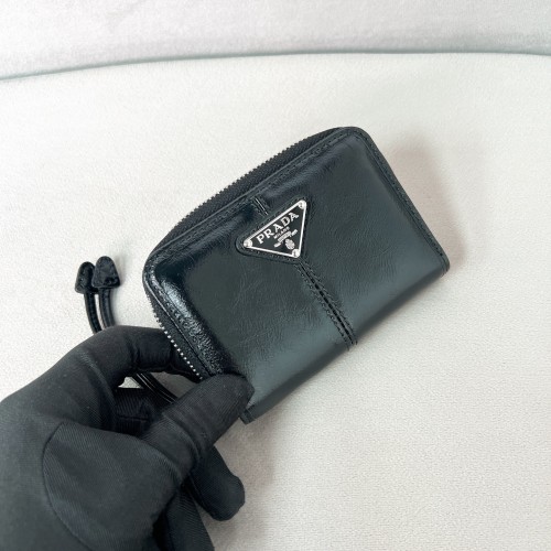 Black Leather Coin Purse“11*7.5CM”-082=