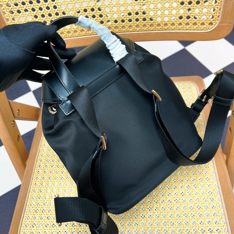 Re-Nylon And Brushed Leather Backpack“25*20.5*11.5CM”-088=