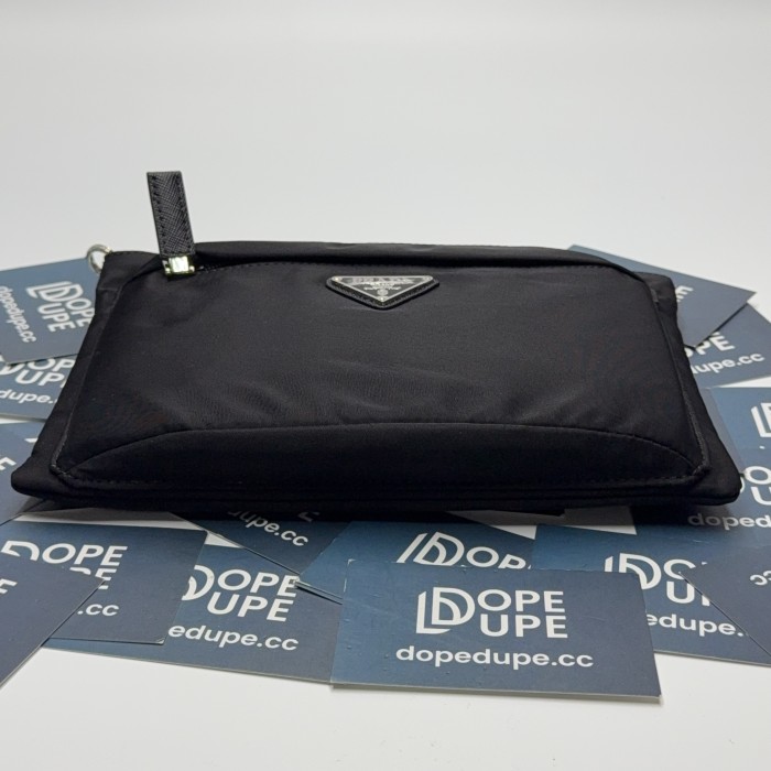 Re-Nylon and Saffiano leather pouch“28*18CM”-005