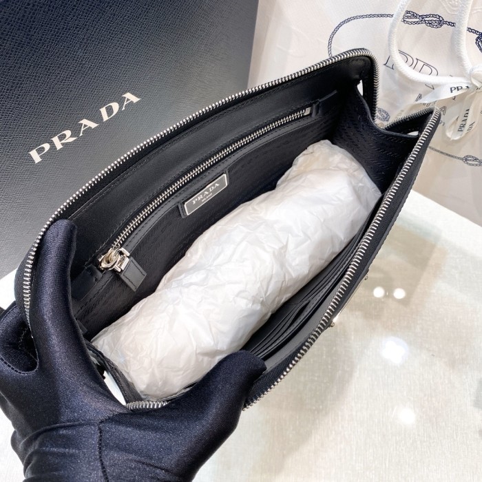 Black Saffiano Leather Pouch“26.5*17*5CM”-058=
