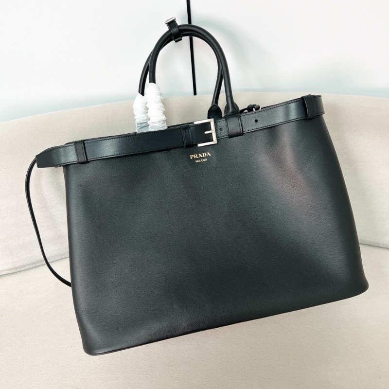 Buckle Leather Handbag With Double Belt“48*34*18CM”-0871=