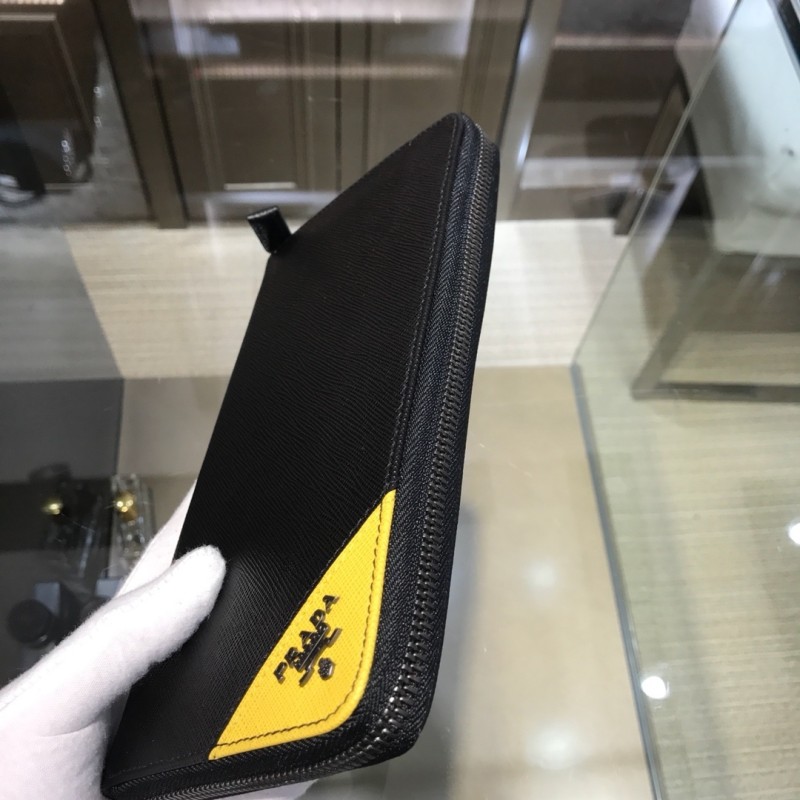 Saffiano Stripe Leather Wallet“21*11CM”-055=