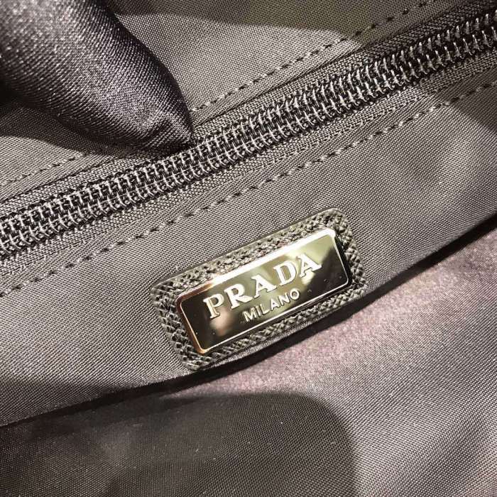 Re-Nylon and Saffiano Leather Travel Pouch“23*13*10CM”-054=