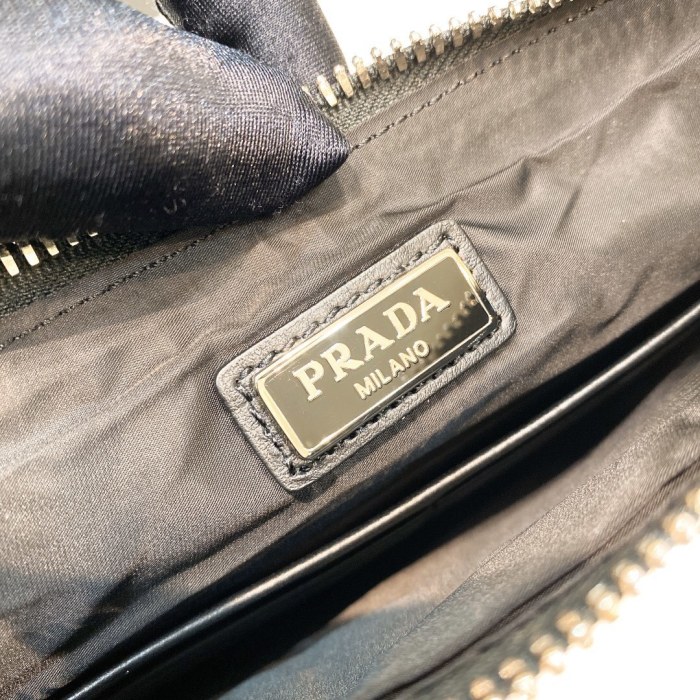 Re-Nylon and Saffiano leather pouch“28*18CM”-005=
