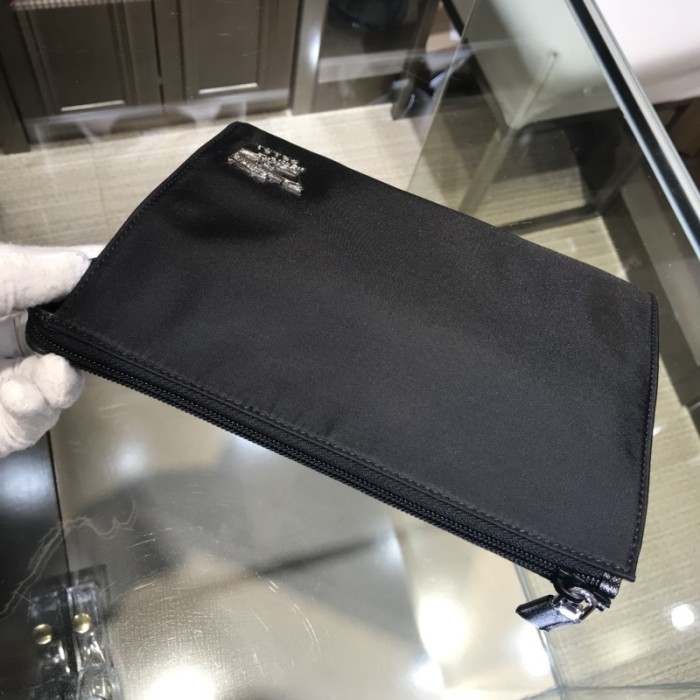 Re-Nylon and Saffiano leather pouch“23*16*7CM”-005=
