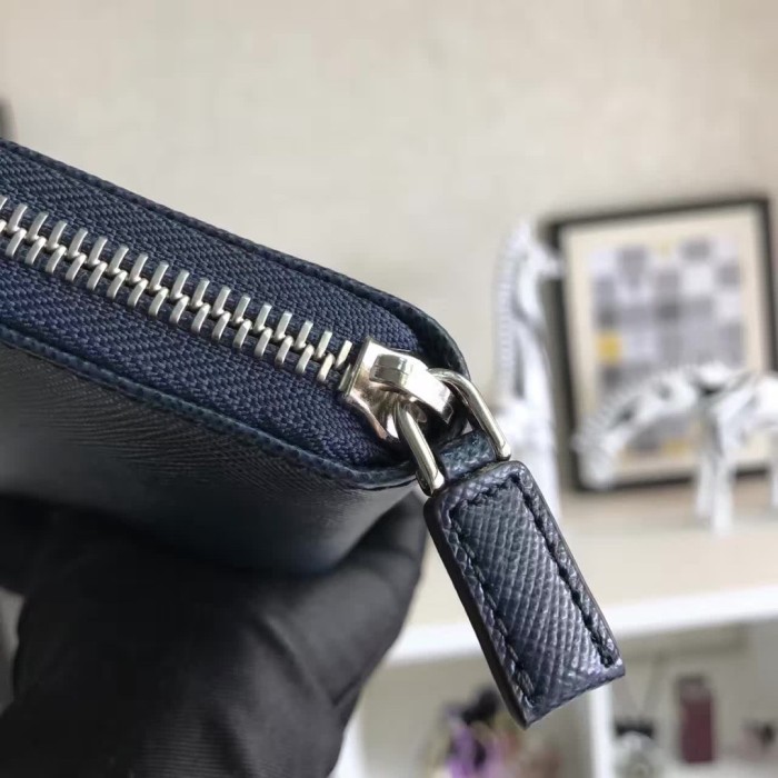 Saffiano Stripe Leather Wallet“21*11CM”-055=