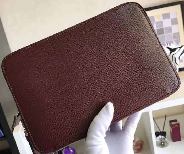 Saffiano Travel Zip Pouch“23.5*15.5*6CM”-059=