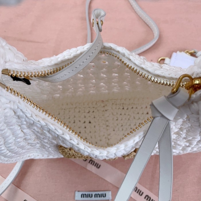Woven Fabric Handbag With Leather Trim“24*18*9CM”-058=
